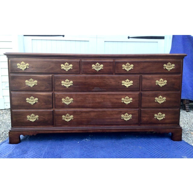 1970s Statton Furniture Co Americana Cherry 12Drawer Dresser With