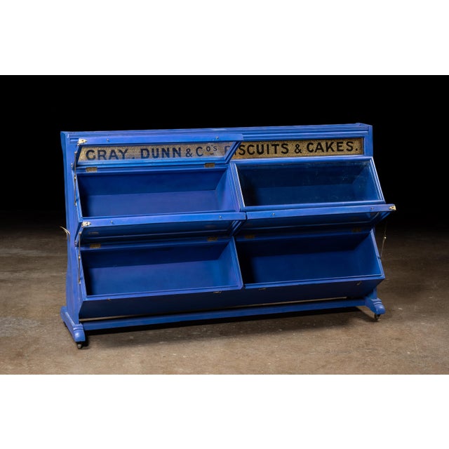 Industrial Antique Gray, Dunn & Co. Bakery Display Case in Blue For Sale - Image 3 of 14