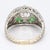 Contemporary 18k White Gold Antique Semi-Mount Ring Cz Center, Green Stone Accents & Filigree, Size 5.5 For Sale - Image 3 of 5