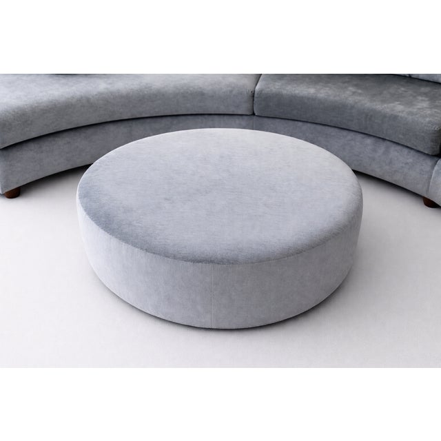 One-of-One Bespoke Curved 2 Piece Sectional + Ottoman + Custom Table For Sale - Image 9 of 11