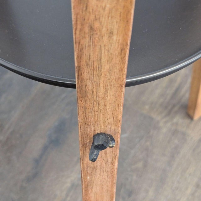2010s Pottery Barn Tripod Floor Lamp With Shelf and Drum Shade For Sale - Image 5 of 5
