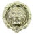 White Heavy Gothic Lions Mask Brass Door Knocker, 1950s For Sale - Image 8 of 8