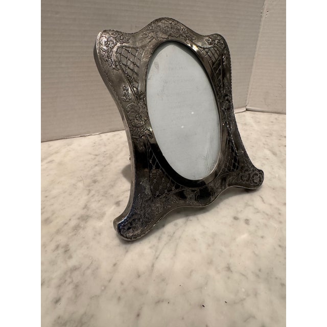 Silver Victorian Silver Plate Picture Frame For Sale - Image 8 of 9