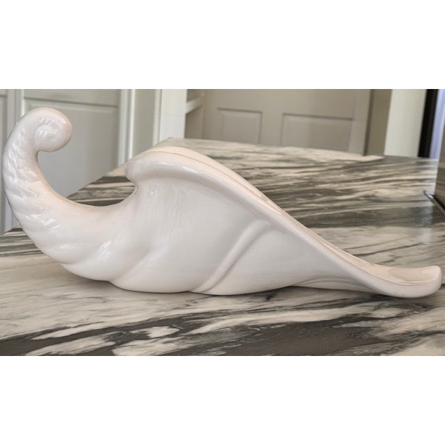 Mid-Century Studio Art Ceramic Cornucopia For Sale - Image 4 of 14