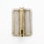 An elegant pair of italian wall sconces made of curved and fluted murano glass panels in a refined shade of clear. The...