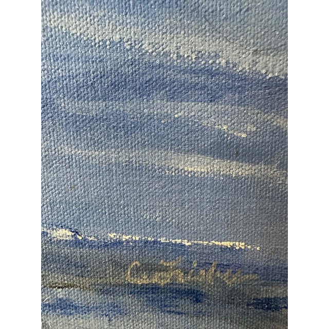 Contemporary Impressionist Oil on Canvas Seascape by Christine Frisbee- "Reflections" For Sale - Image 3 of 6
