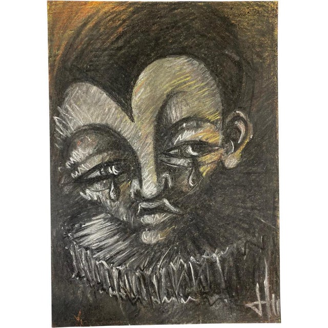 Juraj Huliak, Crying Clown with a Collar, 2023, Pastel on Paper For Sale - Image 8 of 8