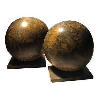 Heavy Marble Large Deco Style Bookends Vintage - A Pair For Sale