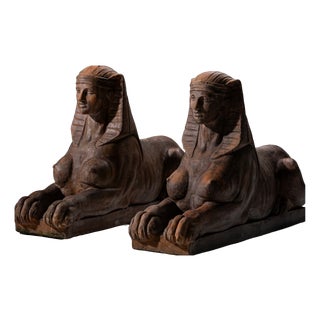 Terracotta Sphinxes, 20th Century, Set of 2 For Sale