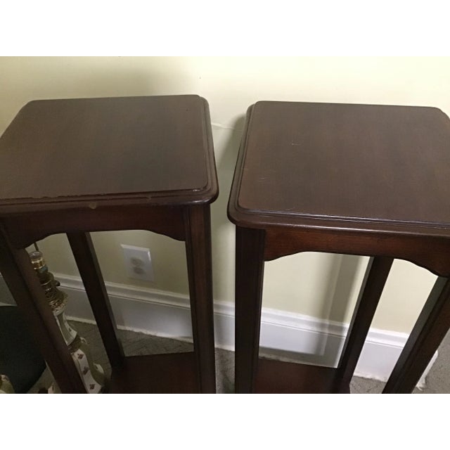 Traditional Lane Wood Plant Stands- a Pair For Sale - Image 11 of 12