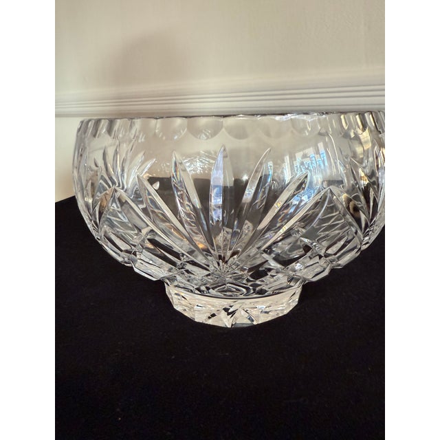 Traditional Vintage Waterford Style, Essex by Crystal Clear Footed Hand Cut Crystal Rose Bowl For Sale - Image 3 of 8