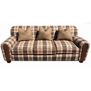 New Ralph Lauren Plaid Fabric Custom Made Sofa For Sale