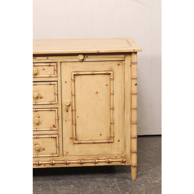 Early 20th Century English Sideboard W/ Faux Bamboo Trim For Sale - Image 11 of 12