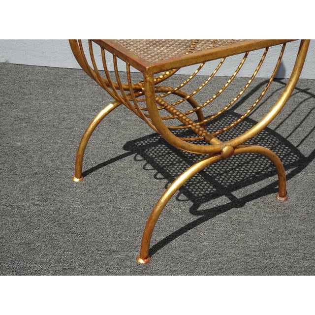Italian Hollywood Regency Gold Gilded Chair Rolled Backrest by S. Salvadori For Sale - Image 11 of 12