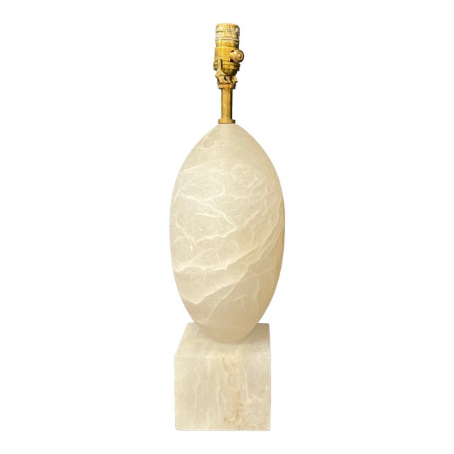 Visual Comfort Alabaster Versa Large Table Lamp For Sale