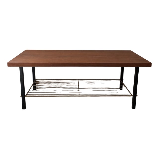Coffee Table in Wood and Metal For Sale