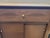 Wood Vintage Heywood‑Wakefield Mahogany Side Table Cabinet – Mid‑Century Storage With Drawer & Sliding Doors For Sale - Image 7 of 11
