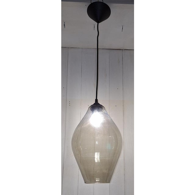 2000 - 2009 Vintage Ceiling Lamp with Tinted Glass Shade on a Plastic Mount, 2000s For Sale - Image 5 of 7