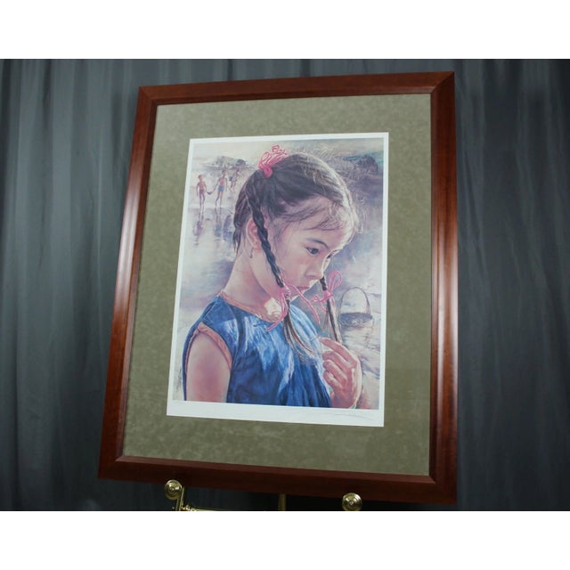 Rare and large framed print, numbered edition of 750 with certificate of authenticity signed by the artist. "Breeze" by...