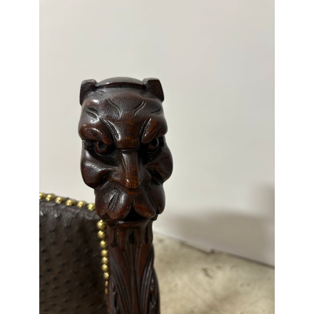 Late 19th Century Renaissance Revival Lion Motif Arm Chair For Sale In Philadelphia - Image 6 of 10