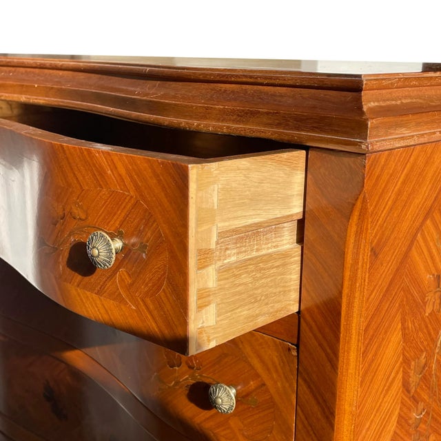 Wood 1900s European Floral Inlaid Tallboy For Sale - Image 7 of 13