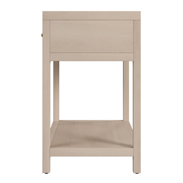2020s Nora 30 in. W Rectangular Wood 1 Drawer Wide Nightstand with Lower Open Shelf, Antique Taupe For Sale - Image 5 of 8