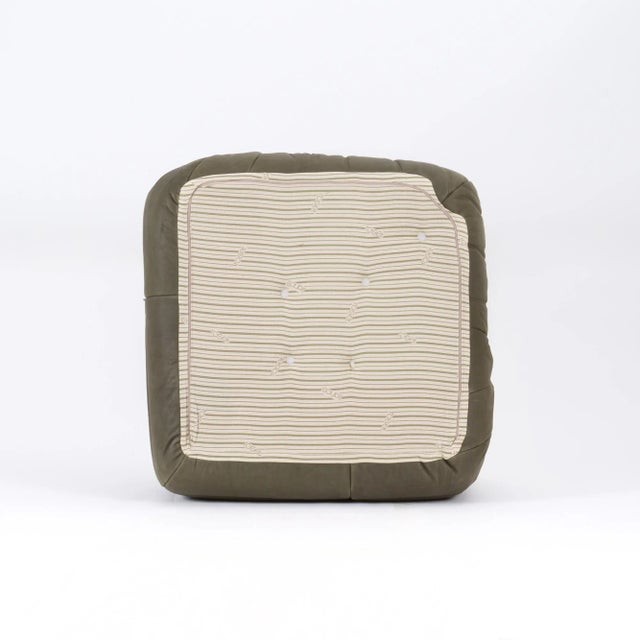 Rare Ligne Roset Togo 3-Piece Lounge in Stone Olive Leather For Sale - Image 12 of 16