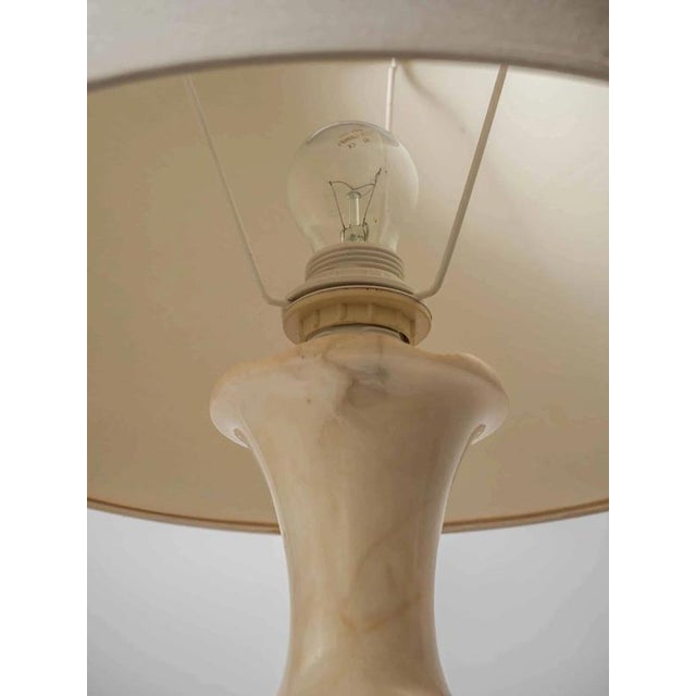 Large Vintage Cream Marble Lamp For Sale - Image 6 of 8