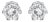 14K White Gold 1/2 Cttw Round Diamond 6 Prong Crown Stud Earrings (I-J Color, I1-I2 Clarity) For Sale
