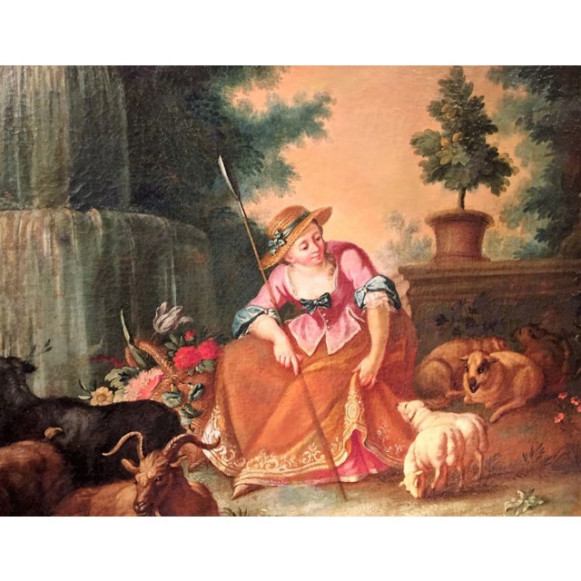 After Boucher Large Rococo Styled Pastoral Scene Possibly of a Series For Sale In Nashville - Image 6 of 12