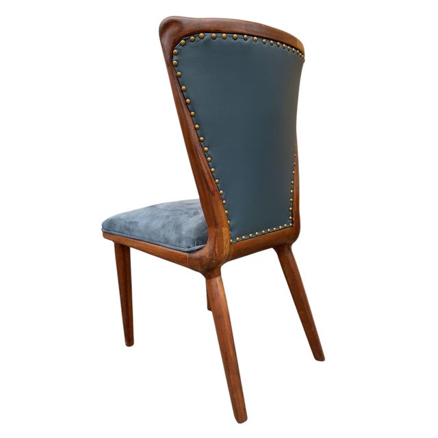 Vintage Italian Art Deco Dining Chairs Newly Reupholstered - 6 For Sale - Image 4 of 10