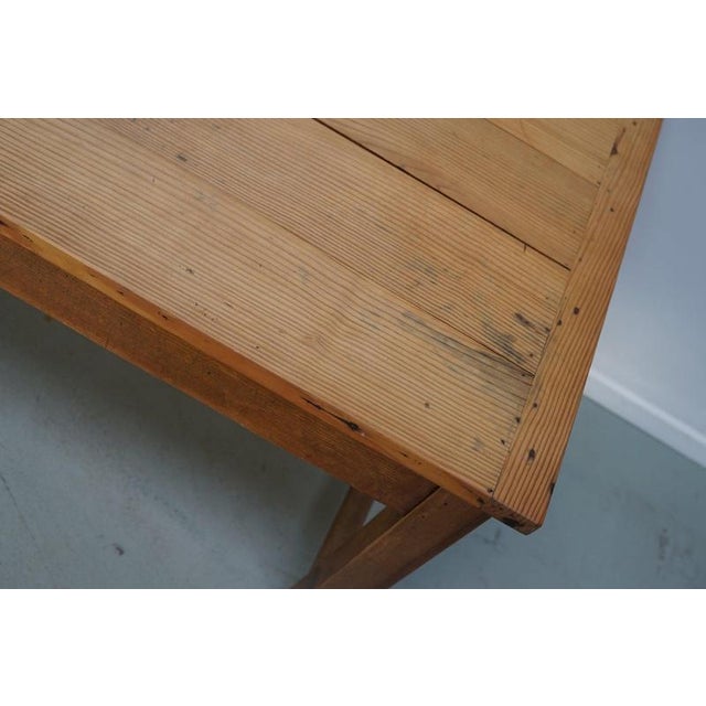 19th Century Antique Late 19th Century French Rustic Farmhouse Cherry Wood Dining Table For Sale - Image 5 of 18