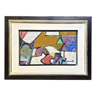 Friedrich Schiemann, Abstract Composition, 1982, Oil on Canvas, Framed For Sale