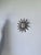 Small Brutalist Round Sunburst Mirror in Hammered Metal, 1950s For Sale - Image 6 of 18