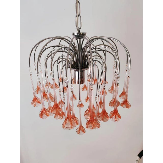 Mid-Century Modern Murano Glass Chandelier For Sale - Image 3 of 7
