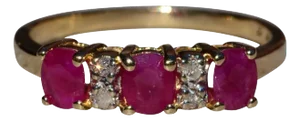 The Sasser: Ladies 14K Yellow Gold Ruby and Diamond Ring