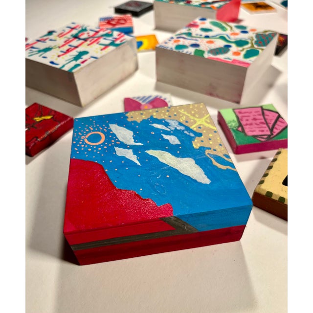 This dynamic set of 30 original acrylic paintings by American contemporary artist David Michael Hawley Bey is a vibrant...