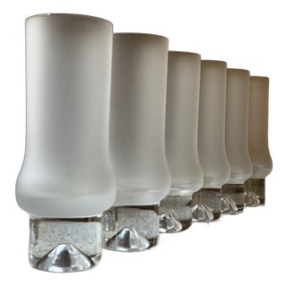 Vintage Frosted Highball Glasses, 1970, Set of 6 For Sale