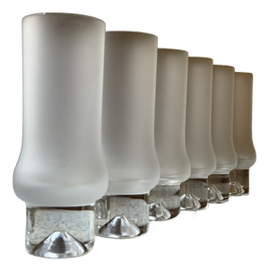 Vintage Frosted Highball Glasses, 1970, Set of 6