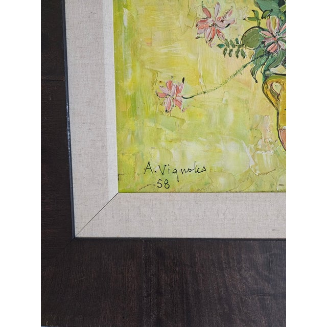 1930s Mid-Century French Still Life Oil Painting by Andre Vignoles For Sale - Image 5 of 8