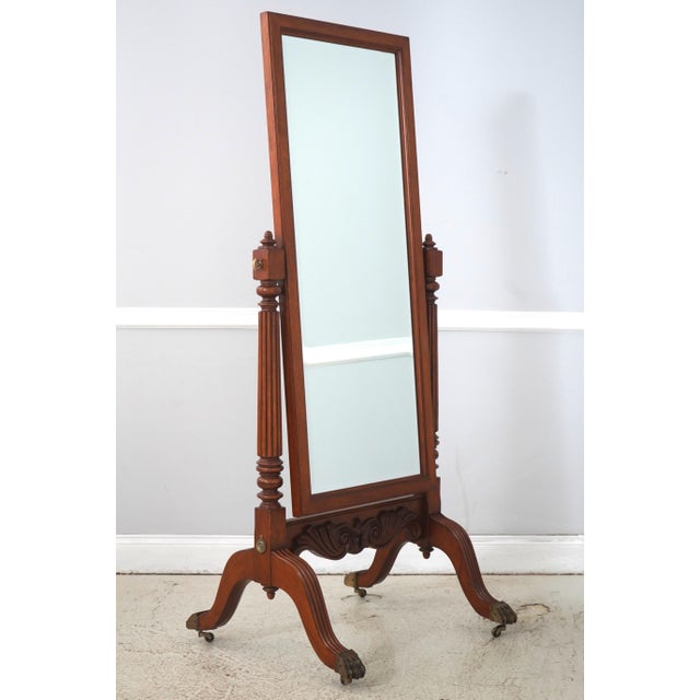 Age: Approx. 30 Years Old Details: Light Factory Distressing Mahogany Paw Feet Brass Capped Feet w. Casters Beveled Glass...