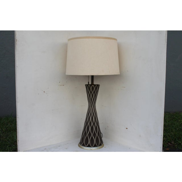 1960's Atomic Age Futuristic Table Lamp. 3 lights and lampshade included.