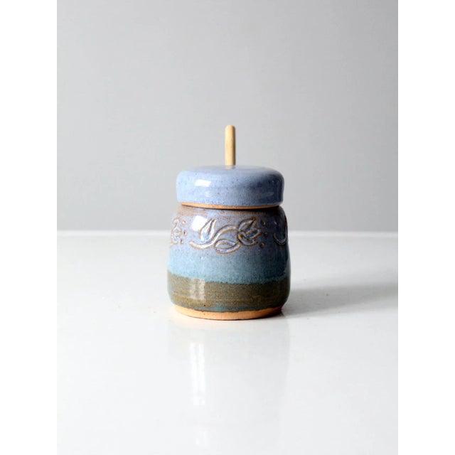Crisman Studio Pottery Honey Jar Circa 1994 For Sale - Image 4 of 8