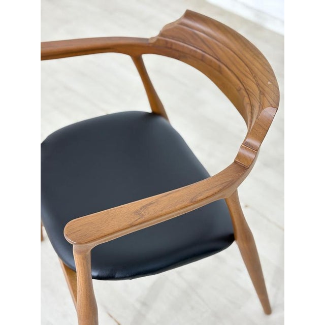 Danish Armchair in Leatherette and Wood For Sale - Image 6 of 10