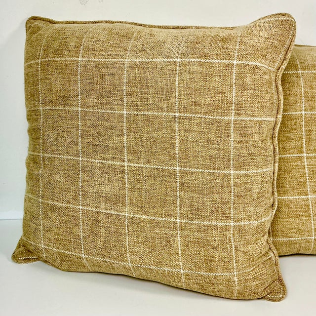 Textile Early 21st C Americana Contemporary Tweed Window Pane Decorative Pillows - Set of 2 For Sale - Image 7 of 11