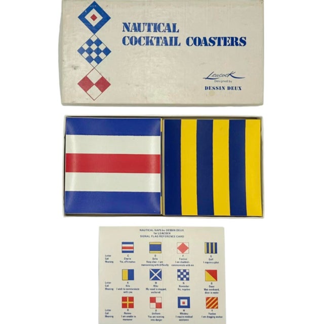 Set of 12 Leacock Nautical Cocktail Coasters by Dessin Deux Barware, Mid 20th Century For Sale - Image 9 of 12