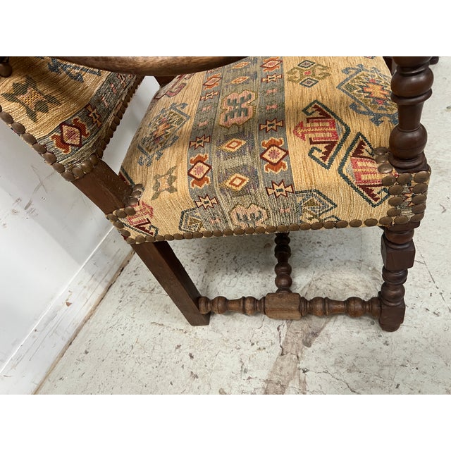 Louis XIII Style Armchairs with High Backs, 1900s, Set of 4 For Sale - Image 13 of 15