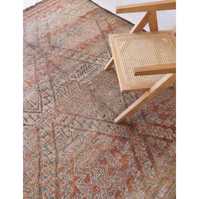 Terracotta Vintage Moroccan Rug - 7.6 X 6.7 Ft For Sale In Cleveland - Image 6 of 9