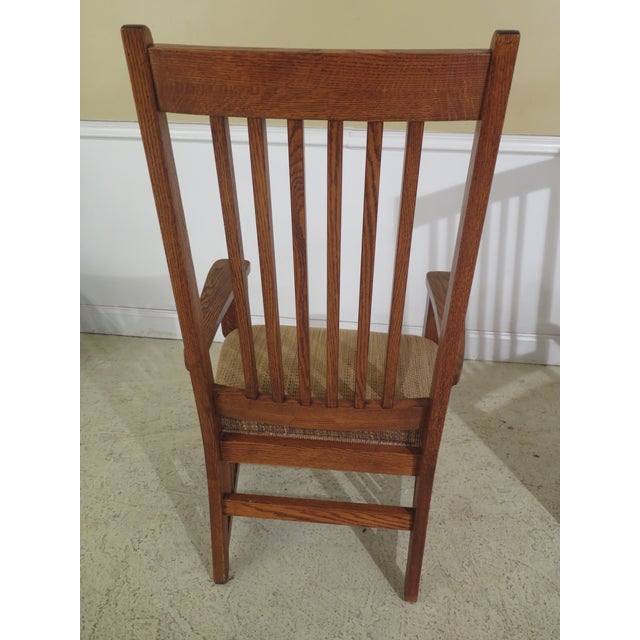1990s Vintage Thomasville Mission Oak Style Dining Room Chairs Set of
