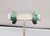 Napier Vintage 1960s Signed Napier Green & Blue Enamel Feather Clip Earrings-2 Pieces For Sale - Image 4 of 8